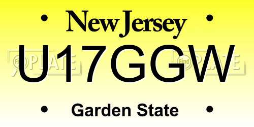 U17GGW New Jersey License Plate