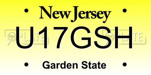 U17GSH New Jersey License Plate