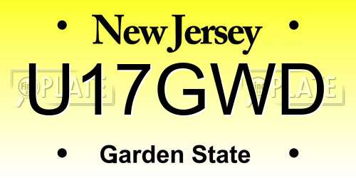 U17GWD New Jersey License Plate