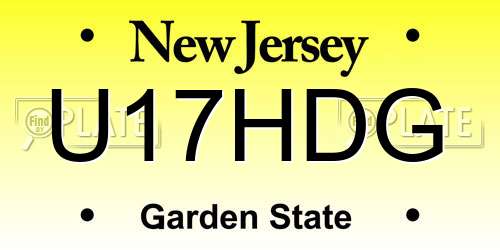 U17HDG New Jersey License Plate
