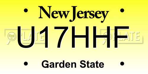 U17HHF New Jersey License Plate