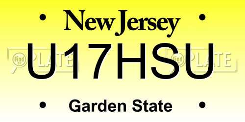 U17HSU New Jersey License Plate