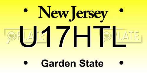 U17HTL New Jersey License Plate