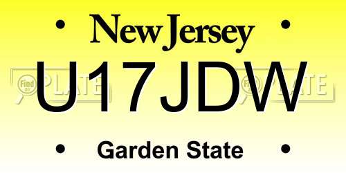 U17JDW New Jersey License Plate