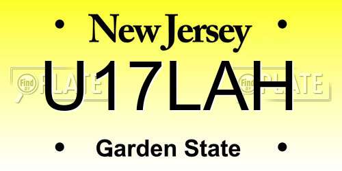 U17LAH New Jersey License Plate