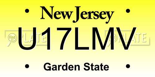 U17LMV New Jersey License Plate