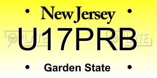U17PRB New Jersey License Plate