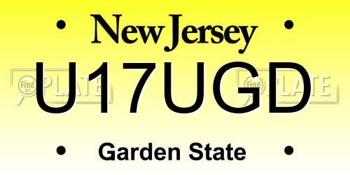 U17UGD New Jersey License Plate