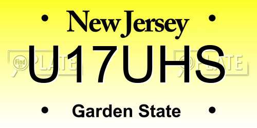 U17UHS New Jersey License Plate
