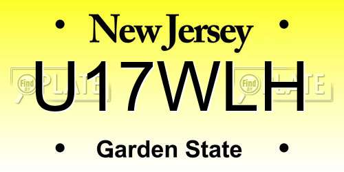 U17WLH New Jersey License Plate