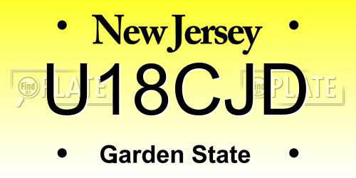 U18CJD New Jersey License Plate