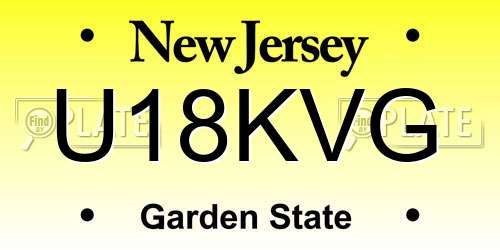 U18KVG New Jersey License Plate