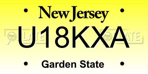 U18KXA New Jersey License Plate