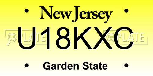 U18KXC New Jersey License Plate