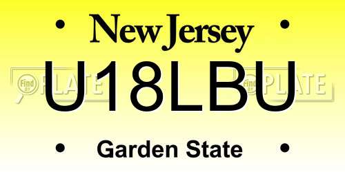U18LBU New Jersey License Plate