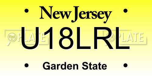 U18LRL New Jersey License Plate