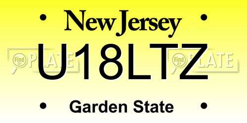 U18LTZ New Jersey License Plate