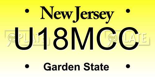 U18MCC New Jersey License Plate