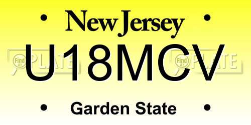U18MCV New Jersey License Plate