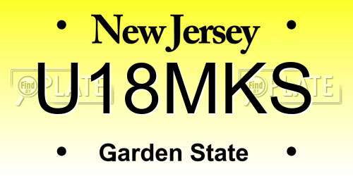 U18MKS New Jersey License Plate