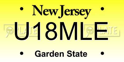 U18MLE New Jersey License Plate