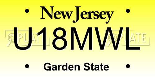 U18MWL New Jersey License Plate