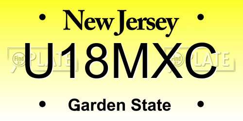 U18MXC New Jersey License Plate