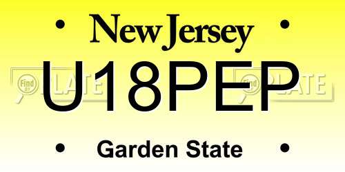 U18PEP New Jersey License Plate