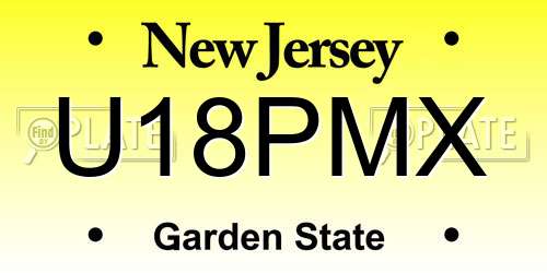 U18PMX New Jersey License Plate