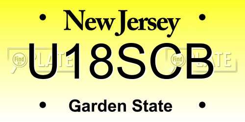 U18SCB New Jersey License Plate