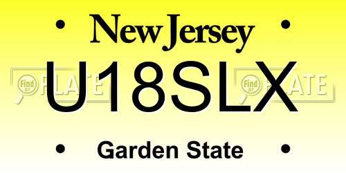 U18SLX New Jersey License Plate