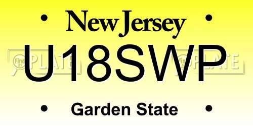 U18SWP New Jersey License Plate