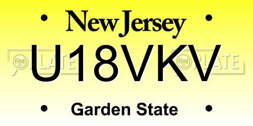 U18VKV New Jersey License Plate