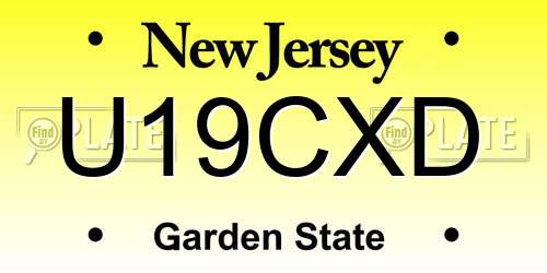 U19CXD New Jersey License Plate