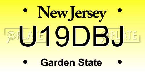 U19DBJ New Jersey License Plate