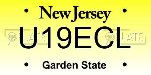 U19ECL New Jersey License Plate