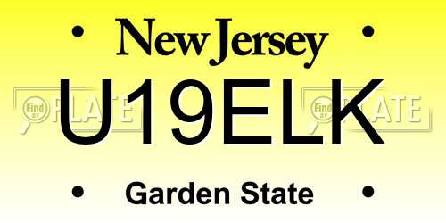 U19ELK New Jersey License Plate
