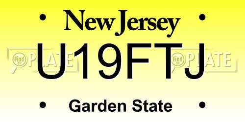 U19FTJ New Jersey License Plate
