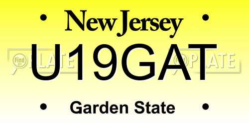 U19GAT New Jersey License Plate
