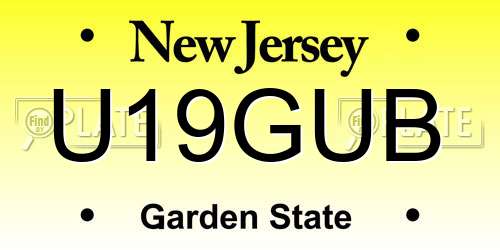 U19GUB New Jersey License Plate