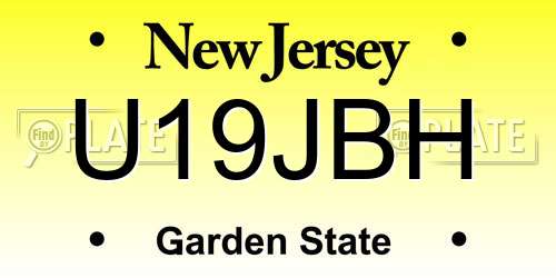 U19JBH New Jersey License Plate