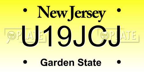 U19JCJ New Jersey License Plate