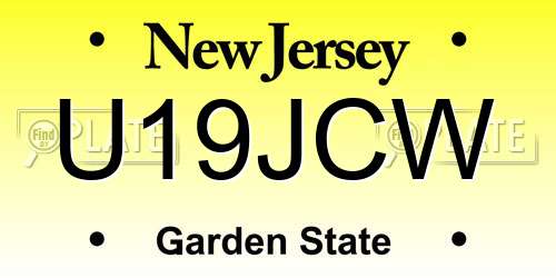 U19JCW New Jersey License Plate
