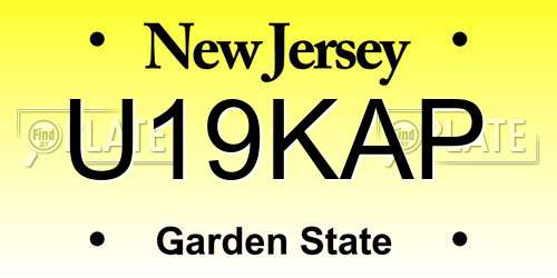 U19KAP New Jersey License Plate