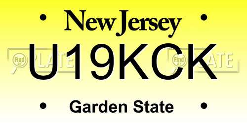 U19KCK New Jersey License Plate