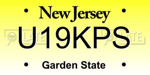 U19KPS New Jersey License Plate