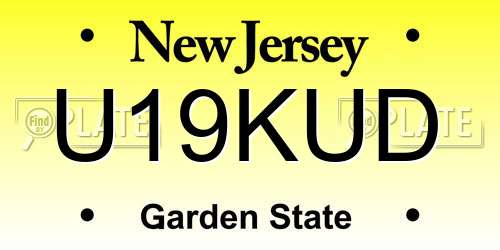U19KUD New Jersey License Plate