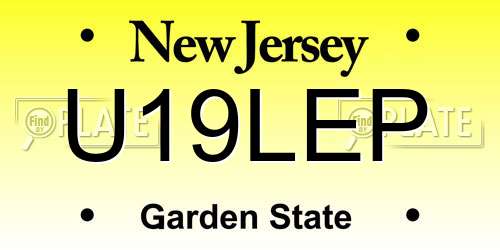 U19LEP New Jersey License Plate