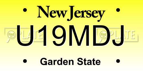 U19MDJ New Jersey License Plate