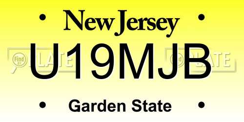 U19MJB New Jersey License Plate
